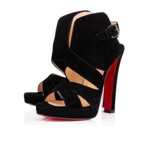 Apron Lili Black Suede Christian Louboutin Heels